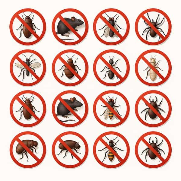 Symbole zur Schädlingsbekämpfung Berlin: Verbotsschilder gegen Insekten und Nagetiere