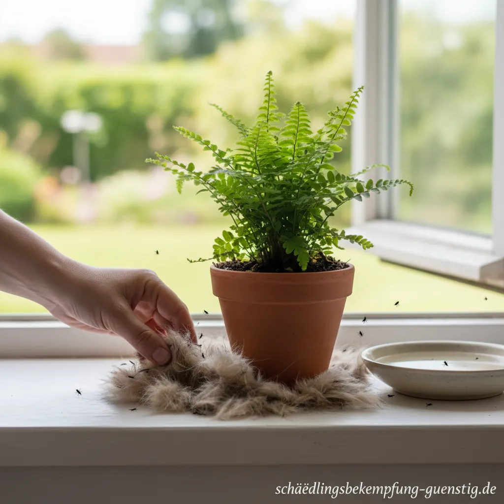 Eine Handvoll Katzenhaare als natürliches Mittel gegen Schädlinge.