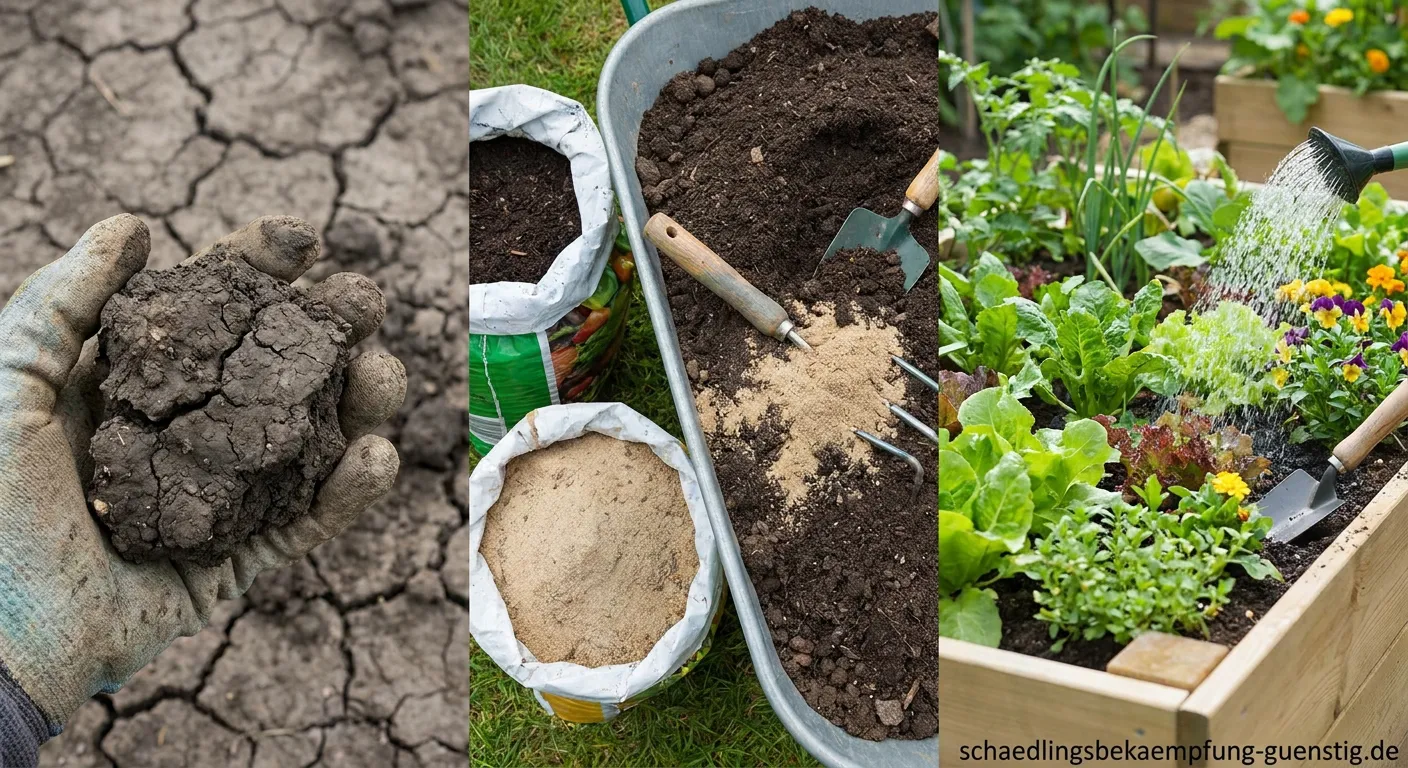 Ton bindend Lehmboden Gartenerde Krümelstruktur